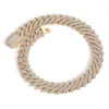 Benutzerdefinierte 18k vergoldet Ice Out kubanische Kette Armband Hip Hop Schmuck 18mm Miami Männer Frauen Moissanit Link