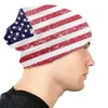 Basker Grunge American Flag Skullies Beanies Caps Unisex Street Winter Warm Knitting Hat United States Stars Stripe Bonnet Hats