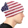 Bérets Grunge Drapeau Américain Skullies Bonnets Casquettes Unisexe Rue Hiver Chaud Tricot Chapeau États-Unis États-Unis Stars Stripe Bonnet Chapeaux