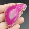 認定ピンクナチュラルAgate Chalcedonyスライスペンダント