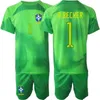 National Team 22/23 Man Brasil Soccer GK Gilmar Taffarel Jersey Set Goalkeeper Long Sleeve 1 Alisson Becker Ederson Moraes Lucas Perri LETICIA Football Shirt