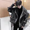 Men's Down Thermal Fashion Trench Coats Fleece Fur Liner Zip Winter Men Padding Jacket Streetwear Hooded Vintage Anorak Parkas KK60MF