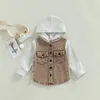 Jackets FOCUSNORM 0-4Y Kid Boy Autumn Jacket Coat Long Sleeve Hooded Pockets Buttons Color Patchwork Denim Outwear 3 Colors 231127