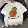 T-shirt féminin Kaus Pakaian Capybara Lucu Wanita Atasan Anime Kasual 2023 Grafis Manga 230427