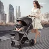 Kinderwagen# Luxuriöser Kinderwagen mit vier Rädern. Kann sitzen oder liegen. Stoßdämpfung. Kinderwagen für Babys, leichter Kinderwagenvaiduryb