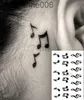 Tatuaggi Adesivi colorati disegno Adesivo tatuaggio temporaneo impermeabile Nota musicale Tatuaggi Flash Tatoo falso Tatouage Tatto per uomo Donna BambiniL231128