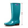 Botas de chuva femininas sapatos de chuva casual pvc com veludo impermeável antiderrapante joelho-alta botas moda maré por razões botas de mujer 231128