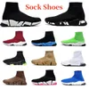 Designer Socks Shoes Speed 2.0 1.0 Paris Knit Platform Runner Sneaker Graffiti Black Pink Boots Men Woman Breathable Trainer Big Size 36-45