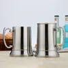 Canecas Tankard Stein Dupla Parede Cerveja Leite Com Punho Copo De Café