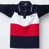 Männer Polos 2023 Herbst Winter Lange ärmeln Polo-Shirt Oversize Patchwork Plus Größe 5XL 4XL 3XL Casual Baumwolle Britischen stil Mann der Kleidung