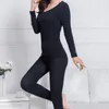 Women's Thermal Underwear Lace Thermal Underwear Sexy Ladies Clothes Winter Seamless Antibacterial Warm Intimates Print Long Johns Women Shaped Sets 231127