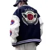 Giacche da uomo Distintivo Patch Lettera Ricamo Floccato Y2K Street Vintage Varsity College Giacca da uomo Cappotti da baseball Donna Streetwear Lusso Blu 231128