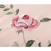 Set di lenzuola WOSTAR Lenzuolo piatto design ricamo flora rosa tinta unita biancheria da letto in twill di cotone tinta unita tessili per la casa di lusso queen king sizevaiduryd