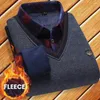 Suéteres para Hombres Camisa Engrosada para Hombres Sudadera Cálida A Prueba De Viento con Forro De Felpa Top De Invierno Acogedor para Una Apariencia Cómoda Y Elegante