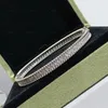 Bangle Luxury High Quality Brand Jewelry 925 Sterling Silver Single Row Zircon Armband Women s Simple Fashion Temperament Party Gift 231127