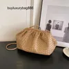 Sac à main Botteg Venet pour femmes, pochette à bouche pincée, Niche plissée nuage, bandoulière tendance, élégant, haut de gamme, Texture tissée