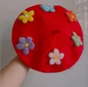 Chapeaux Chapeau de béret dôme pour toute-petite fille Bonnet d'artiste d'hiver de style français classique avec casquettes de fleurs colorées