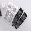 Chaussettes en maille florale pour femmes, dentelle noire, bas ajourés, Sexy, Lolita japonaise, princesse blanche, charme, bonneterie pour filles, Sox