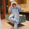 Dames Nachtkleding 2024 Koraal Fluwelen Pyjama Dames Herfst Winter Drielaags Verdikte Pluche Homewear Warm Katoen Loungewear Set