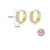 Neue trendige Micro Set Zirkon S925 Silber Ohrstecker Schmuck Frauen Retro vergoldet 18k Gold Blume Ohrschnalle Ohrringe für Frauen Hochzeit Party Valentinstag Geschenk SPC