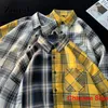 Herren Casual Shirts Zongke Patchwork Plaid Langarm Top Vintage Shirt Herren Herrenbekleidung Tops Streetwear Japanese Fashion 3XL 2023 Frühling