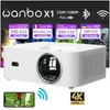 Projetores Wanbo X1 Pro/Max Projetores 4K com suporte para Android Wifi Phone Hd 1080P 8000 Lumens LED Mini projetor portátil para home office Q231128