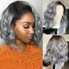 Perruques synthétiques perruque de mode noir dégradé argent gris cheveux courts bouclés tendance Bobo tête cheveux bouclés ensemble perruques