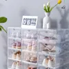Bins 1 stcs Transparante plastic opbergdozen Clear Sneakers weergave Case High Tops voetbalbox stapelbare schoenen Cabinet W0428