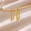 Boucles d'oreilles créoles Vintage plaquées or pour femmes, bijoux en acier inoxydable, Design géométrique de luxe, cadeaux de mariage, vente en gros