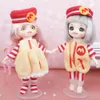 Куклы красавица Girl Bjd Doll 16см 13 подвижные соединения длинные волосы 3D Eyes Bjd Toy Little Form Up Make Toys Sired 230427