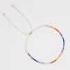 Bracciale con perline in filo sfumato colorato alla moda minimalista intrecciato a mano con perline di riso versatili bohémien regolabili
