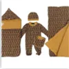 New Baby Designer Klassischer karierter Baby-Langarm-Kletteranzug, fünfteiliger Baumwoll-Einteiler für Jungen und Mädchen, modisches Schlafsack-Set d04