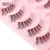 3 PCFalse Eyelashes 5 Pairs Half False Eyelashes Clear/Black Band Eyelashes Crisscross Mink Lashes Handmade Fluffy Dramatic Fake Lashes Makeup Tool Z0428