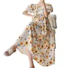 Moderskapsklänningar kvinnor sommar moderskapsskötsel klänning blommig ammande graviditet retro vårklänning 230428