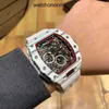 Designer ri mlies orologi di lusso orologio vino barrel per leisure busin ess 50 03 mugnaio meccanico automatico in fibra di carbonio a nastro bianco orologio da polso orologio gmt reloj di alta qualità