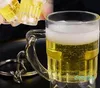 Keychains Simulation Beer Mug Creative Acrylic Mini Drinking Keyring Funny Party Friends Gift Car Bag Pendants