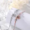 Bracciale rigido personalizzato con proiezione po Bracciale con braccialetto personalizzato in argento / oro rosa a forma di cuore con zirconi personalizzati 231128