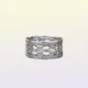 100% 925 Sterling Silver Classic Band Ring com Zircônia Fit Jewelry Engagement Wedding Lovers Fashion Ring7978073