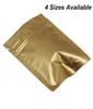100 pièces multitailles or mat refermable feuille d'aluminium fermeture à glissière sac d'emballage pour café thé poudre Mylar sacs Mylar Foil Airt1568330