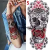 Tattoos Colored Drawing Stickers 1PC Black Forest Tattoo Sticker For Men Women Tiger Wolf Death Skull Temporary Fake Henna Skeleton King Animal TatooL231128