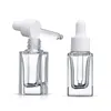 Clear Square Glass Droper Bottle Essential Oil Parfume Bottle 15 ml med vit/svart/guld/silverlock Filqr