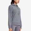 Designer ALS Sports Jacket Feminino Autumn e Winter Training Yoga Long Fitness Suit Sweater Top com capuz