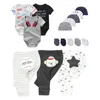 Pagliaccetti Cotone Solid Born Baby Set Unisex BodyPantaloniCappelliGuanti Ragazza Ragazzo Vestiti Manica corta Roupas de bebe 230427