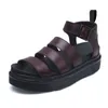 Sandały platformowe Kobiety Sandel Black Fashion Gladiator Sandal Kidtal Kurek koronkowy