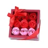 Presentes de Dia dos Namorados 9 Pcs Sabonete Flor Rosa Caixa Casamento Aniversário Sabonete Artificial Rosa Decoração de Dia dos Namorados Flor Regalos Del Dia De San Valentin Flor De Jabon