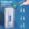 False Nails Koskoe 240pcs Box Tryck på False Nails Coffin Oval Square Semifrosted Full Cover UV Gel Nails Fake Tips Capsule Extension Tool 231128