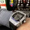 Tasarımcı Ri Mlies Luxury Watchs Barrel Watches Wristwatch Wine Mens Mekanik Boş Zaman İş Saati RM19-01 Otomatik Tam Matkap Kılıf Kaseti Erkek W