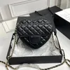 designer högkvalitet utländsk hjärta formad diamantkedja väska fårskinn kärlek oneshoulder messenger väska svart mode allmatch stil tygväska designer