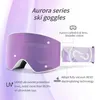 Skidglasögon Copozz Magnetic UV400 Protection Antifog Glasses Män Kvinnor QuickChange Lens Snowboard med två alternativ 231127