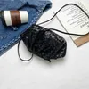 Women Handbag Botteg Venet Pouch 2023 New Coarse Grid Woven Cloud Bag Soft Leather Dumpling Single Shoulder Crossbody Handheld Small Women's